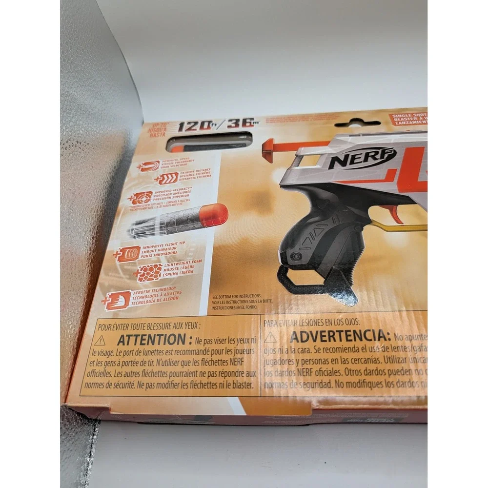 Nerf Ultra Four Blaster‎ Toy Gun Orange White Single Shot Up to 120ft